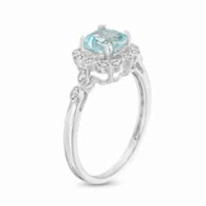 Женское кольцо из серебра со шпинелью и бриллиантами