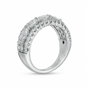 Обручальное кольцо "Ослепительная свадьба" бриллиантами и сапфиром