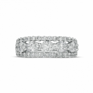 Обручальное кольцо "Ослепительная свадьба" бриллиантами и сапфиром