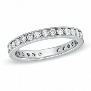 Обручальное кольцо "Любящее сердце" из белого золота 750 пробы с бриллиантами