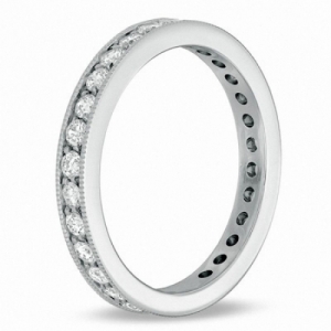 Обручальное кольцо "Любящее сердце" из белого золота 750 пробы с бриллиантами