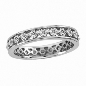 Обручальное кольцо "Шёпот восторга" из белого золота с бриллиантами