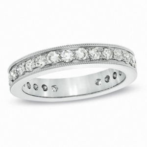 Обручальное кольцо "Гламур" из белого золота с бриллиантами
