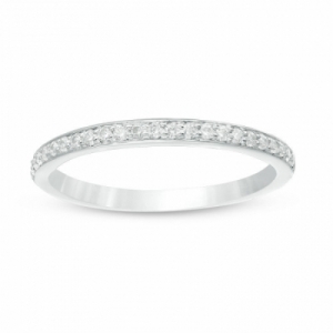 Обручальное кольцо "Утончённое изящество" из белого золота с бриллиантами