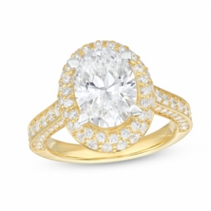 Помолвочное кольцо из желтого золота 585 пробы с бриллиантами