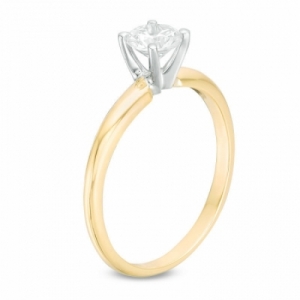 Помолвочное кольцо из желтого золота 750 пробы с бриллиантом