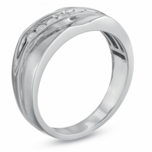 Мужское кольцо из белого золота 585 пробы с бриллиантом