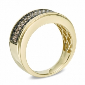 Мужское кольцо из желтого золота 585 пробы с бриллиантами