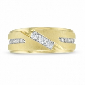 Мужское кольцо из желтого золота 585 пробы с бриллиантом