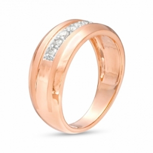 Мужское кольцо из красного золота 585 пробы с бриллиантом