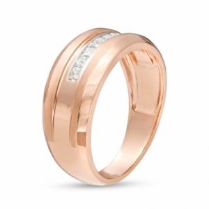 Мужское кольцо из красного золота 585 пробы с бриллиантом