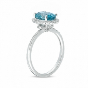 Женское кольцо из белого золота 585 пробы с Swarovski Zirconia и бриллиантами