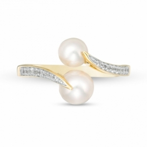 Женское кольцо из серебра 925 пробы с жемчугом и белым топазом