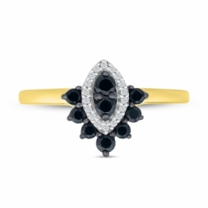 Женское кольцо из серебра 925 пробы со шпинелью и бриллиантами