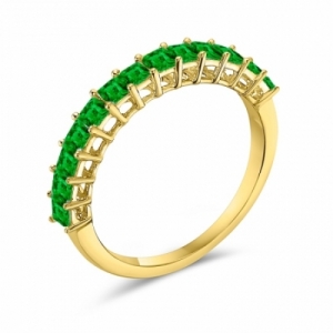 Женское кольцо из желтого золота 585 пробы с изумрудом