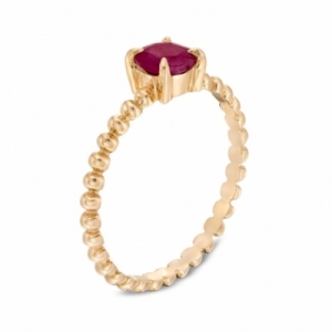 Женское кольцо из желтого золота 585 пробы с рубином