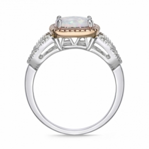 Женское кольцо из золота 585 пробы с опалом и бриллиантами