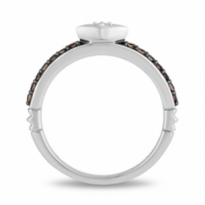 Женское кольцо из серебра с кварцем и бриллиантами