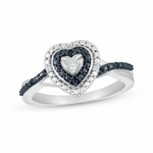 Женское кольцо из серебра с бриллиантами