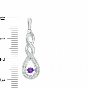 Серьги из серебра с аметистом и бриллиантом