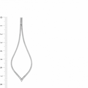 Серьги висячие из белого золота 585 пробы с сапфиром и бриллиантами