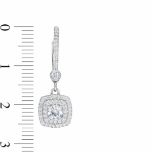 Серьги висячие из белого золота 585 пробы с бриллиантом