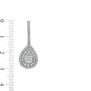 Серьги висячие из белого золота 585 пробы с бриллиантом