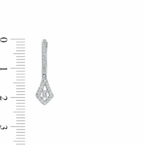 Серьги висячие из белого золота 585 пробы с бриллиантом