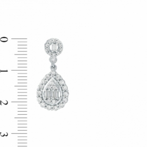 Серьги висячие из белого золота 585 пробы с бриллиантом