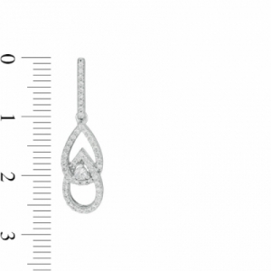 Серьги висячие из белого золота 585 пробы с бриллиантом