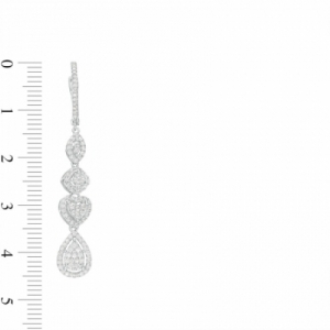 Серьги висячие из белого золота 585 пробы с бриллиантом