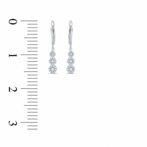 Серьги висячие из белого золота 585 пробы с бриллиантом