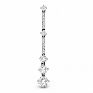 Серьги висячие из белого золота 585 пробы с бриллиантом