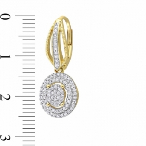 Серьги висячие из желтого золота 585 пробы с бриллиантом