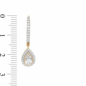 Серьги висячие из желтого золота 585 пробы с бриллиантом