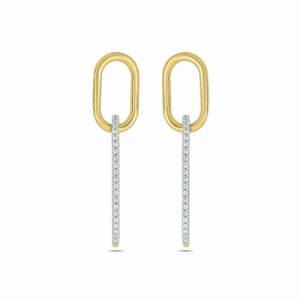 Серьги из серебра 925 пробы с бриллиантом