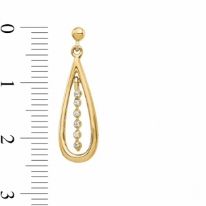 Серьги из желтого золота 585 пробы с бриллиантом