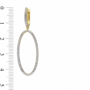 Серьги висячие из желтого золота 585 пробы с бриллиантом
