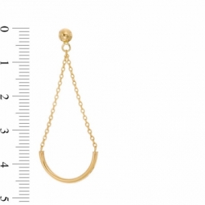Серьги висячие из желтого золота 585 пробы