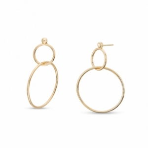 Серьги висячие из желтого золота 585 пробы