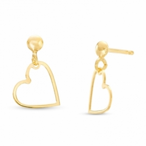 Серьги висячие из желтого золота 585 пробы