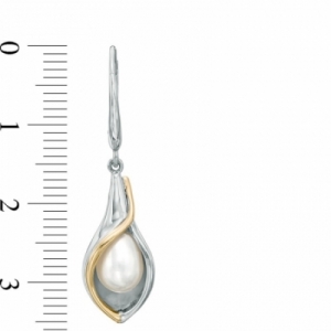 Серьги из серебра 925 пробы с белым жемчугом