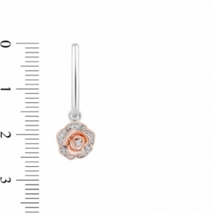 Серьги из серебра 925 пробы с бриллиантом