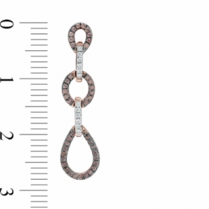 Серьги висячие из красного золота 585 пробы с бриллиантами
