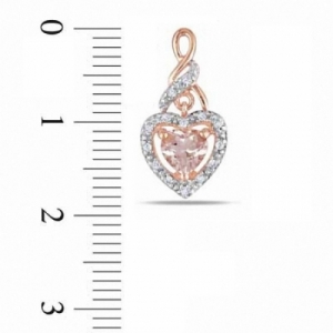 Серьги висячие из красного золота 585 пробы с морганитом