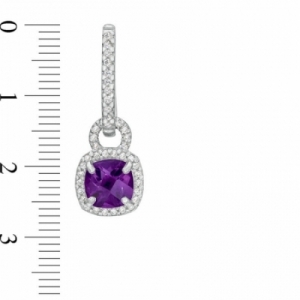Серьги из серебра с аметистом и белым сапфиром