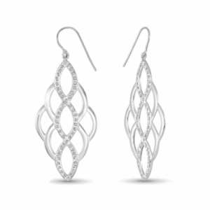 Серьги из серебра с бриллиантом