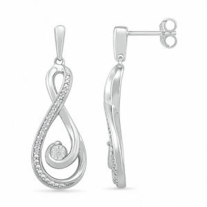Серьги из серебра с бриллиантом
