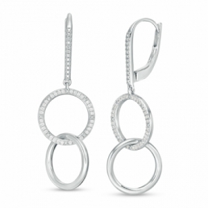 Серьги из серебра с бриллиантом