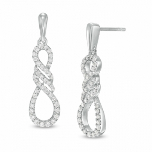 Серьги из серебра с бриллиантом